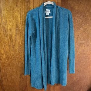 Cashmere Open-Front Blue Sweater by Nicole Miller Sz S
